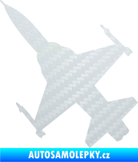 Samolepka Stíhací letoun 003 levá 3D karbon bilý