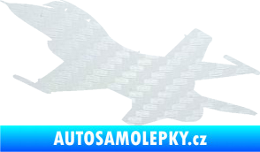 Samolepka Stíhací letoun 004 levá 3D karbon bílý