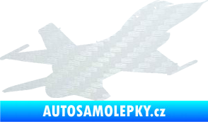 Samolepka Stíhací letoun 004 pravá 3D karbon bílý