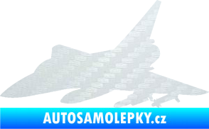 Samolepka Stíhací letoun 005 levá 3D karbon bilý