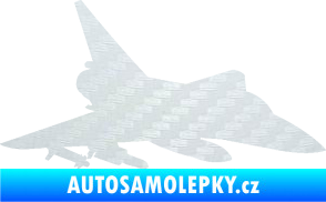 Samolepka Stíhací letoun 005 pravá 3D karbon bilý