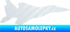 Samolepka Stíhací letoun 006 pravá 3D karbon bílý