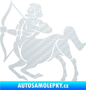 Samolepka Střelec 004 levá 3D karbon bílý