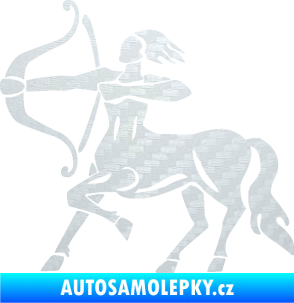 Samolepka Střelec 005 levá 3D karbon bílý