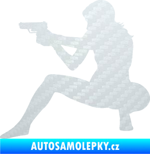 Samolepka Střelkyně 003 levá 3D karbon bílý
