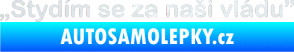 Samolepka Stydím se za naši vládu 001 3D karbon bílý