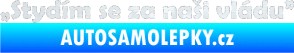 Samolepka Stydím se za naši vládu 002 3D karbon bílý
