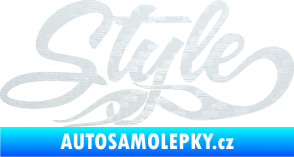 Samolepka Style nápis s plameny 3D karbon bílý