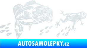 Samolepka Sumec 005 levá se žábou 3D karbon bílý