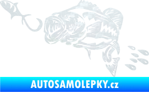 Samolepka Sumec 006 levá s návnadou 3D karbon bílý