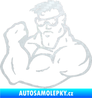 Samolepka Svalovec levá 3D karbon bílý