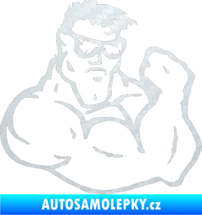 Samolepka Svalovec pravá 3D karbon bílý