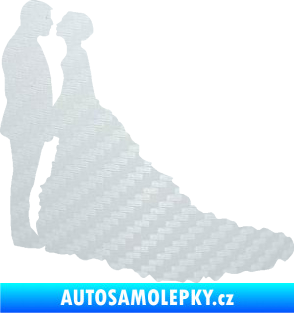 Samolepka Svatba 002 levá 3D karbon bílý