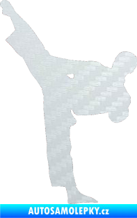 Samolepka Taekwondo 002 levá 3D karbon bílý