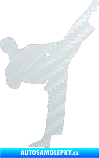 Samolepka Taekwondo 002 pravá 3D karbon bílý