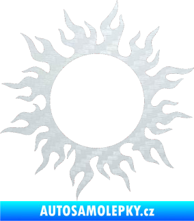 Samolepka Tetování 116 slunce s plameny 3D karbon bílý