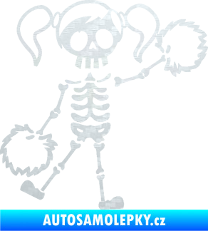 Samolepka The Bone Family Holka 3D karbon bílý