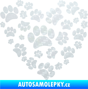 Samolepka Tlapky love 003 3D karbon bílý