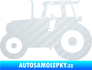 Samolepka Traktor 001 levá 3D karbon bílý