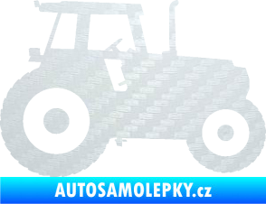 Samolepka Traktor 001 pravá 3D karbon bílý