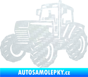 Samolepka Traktor 002 levá Zetor 3D karbon bílý
