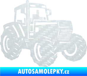 Samolepka Traktor 002 pravá Zetor 3D karbon bílý