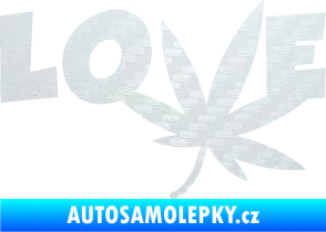 Samolepka Travka 005 love 3D karbon bílý