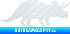 Samolepka Triceratops 001 pravá 3D karbon bílý