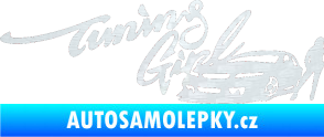 Samolepka Tuning girl 3D karbon bílý
