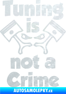 Samolepka Tuning is not a crime 002 3D karbon bílý