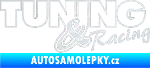 Samolepka Tuning racing obrys 3D karbon bílý