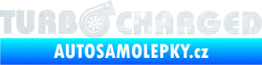 Samolepka Turbo charged nápis 3D karbon bílý