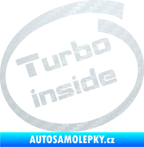 Samolepka Turbo inside 3D karbon bílý