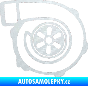 Samolepka Turbo silueta 001  pravá 3D karbon bílý