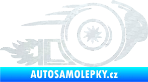 Samolepka Turbo šnek 002 pravá 3D karbon bílý