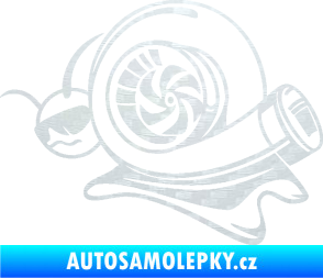 Samolepka Turbo šnek 004 levá 3D karbon bílý