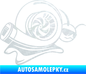 Samolepka Turbo šnek 004 pravá 3D karbon bílý