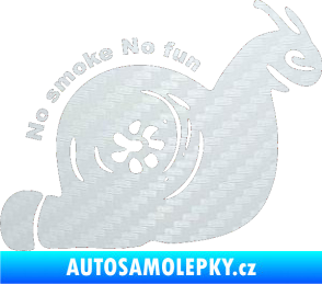 Samolepka Turbo šnek 005 no smoke no fun pravá 3D karbon bílý