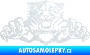 Samolepka Tygr 003 3D karbon bílý