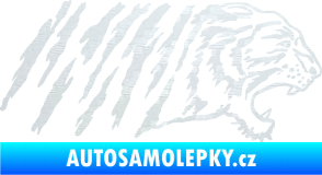 Samolepka Tygr 004 pravá 3D karbon bílý