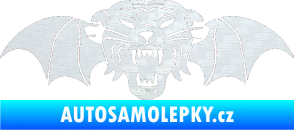 Samolepka Tygr s křídly 3D karbon bílý