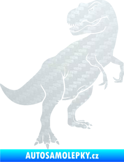 Samolepka Tyrannosaurus Rex 004 pravá 3D karbon bílý