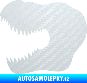 Samolepka Tyrannosaurus Rex lebka 001 levá 3D karbon bílý