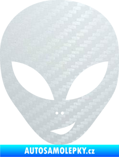 Samolepka UFO 003 pravá 3D karbon bílý