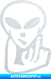 Samolepka UFO 008 pravá 3D karbon bílý