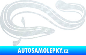 Samolepka Úhoř 001 pravá 3D karbon bílý