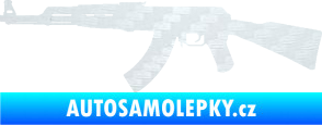 Samolepka Útočná puška AK 47 levá 3D karbon bílý