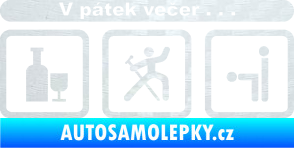 Samolepka V pátek večer  3D karbon bílý