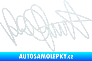 Samolepka Valentino Rossi podpis 3D karbon bílý
