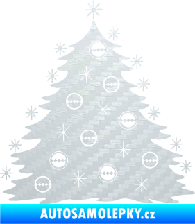 Samolepka Vánoční stromeček 001 3D karbon bílý